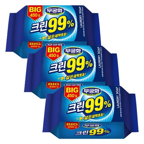무궁화 세탁비누, 450g, 3개
