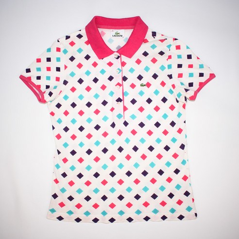 763.라코스테 패턴 반팔 카라티셔츠/정품/여성 95
