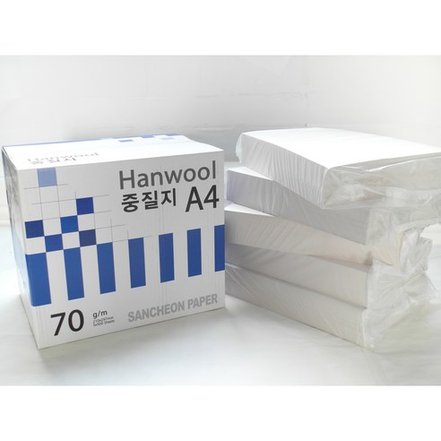 중질지70g 60g A4 B4(500매5권=1박스2500매 학교인쇄용지 시험지 통신문 알림장), 신문용지54gB4