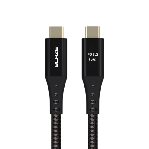 블레이즈 C TO C 초고속 충전케이블 USB3.2 20Gbps 100W 4K PD3.2, 50cm, 블랙