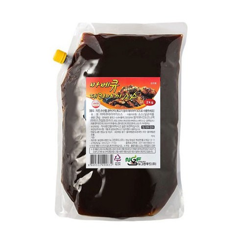 뉴그린 바베큐데리야끼소스2kg, 2kg, 1개 헌트바베큐소스