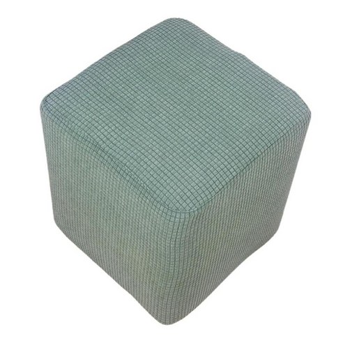 발 의자 Slipcover 스트레치 오토만 직사각형 발판 커버, 녹색, 폴리 에스터