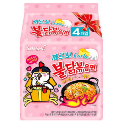 삼양 까르보나라 불닭볶음면 130g x 4입, 4개