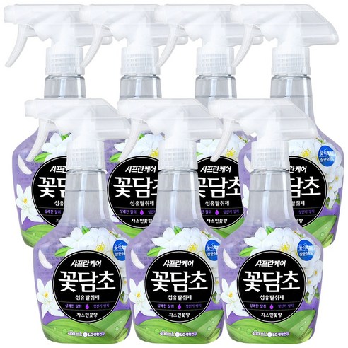 [살균 99.9%] 샤프란케어 꽃담초 섬유탈취제 자스민꽃향 용기 400ml, 5개