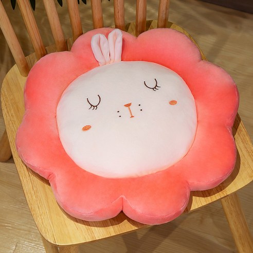 Fliukee 귀여운 꽃 캐릭터 방석, 40Cm, 토끼