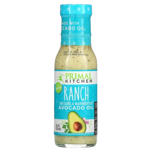 프리말 키친 드레싱 마리네이드 아보카도 오일 랜치 237ml Primal Kitchen Dressing Marinade Avocado Oil Ranch, 1개, 236ml