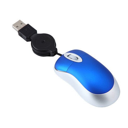 미니 USB 유선 마우스 개폐식 케이블 98 2000 XP 비스타 쉬게 Windows 용 작은 작은 마우스 1600 DPI 광학 컴팩트 여행 마우스 (블루), 하나, 보여진 바와 같이
