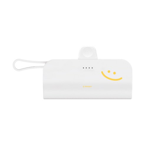트라이코지 말랑말랑 베이직 도킹형 미니 거치가능 보조배터리 5000mAh, 말랑말랑 베이직_만족이, 8핀