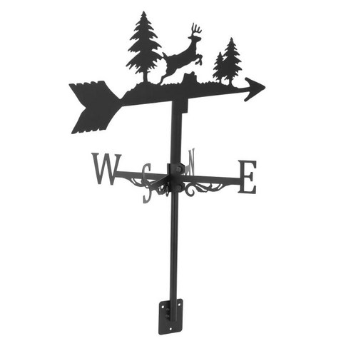 크리 에이 티브 weathervane 정원 스테이크 바람 방향 표시기 키트 지붕 농장 헛간 야드 장식에 대 한 야외 금속, 숲 사슴, 35x75cm, 철