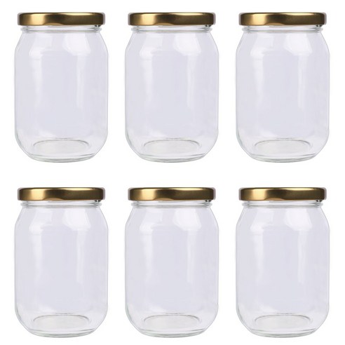 가인글로벌 고려쨈380 유리병 러그캡 골드, 6개, 280ml