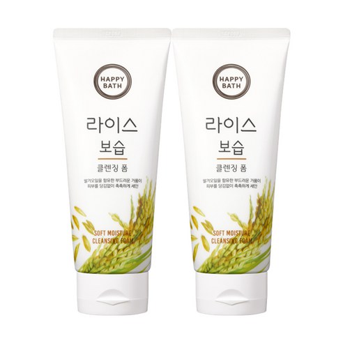 해피바스 라이스 보습 클렌징폼, 200ml, 2개 약산성폼클렌징 Best Top5 해피바스 라이스 보습 클렌징폼, 200ml, 2개 약산성폼클렌징 Best Top5