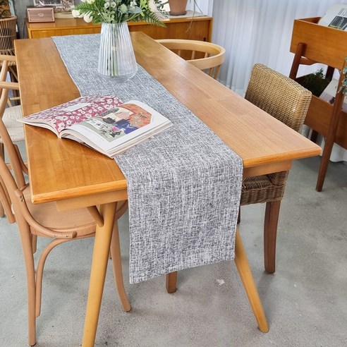 캐프마켓 린넨 감성 테이블러너 원형 사각 테이블보 식탁보, 05 그레이, 4인용 30 x 180 cm