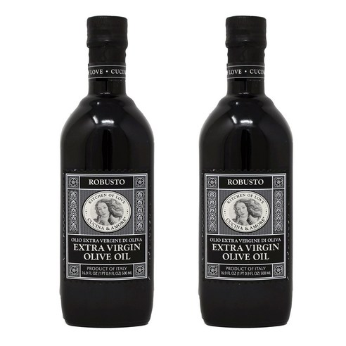Cucina & Amore 엑스트라 버진 올리브유 로부스토, 2개, 500ml