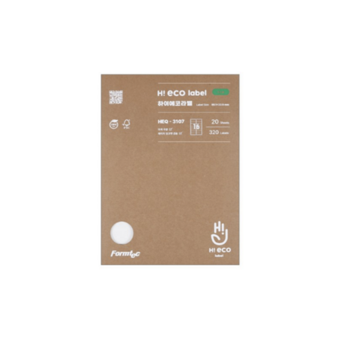 폼텍 하이에코 주소용 라벨지 HEQ-3107, 16칸, 100개