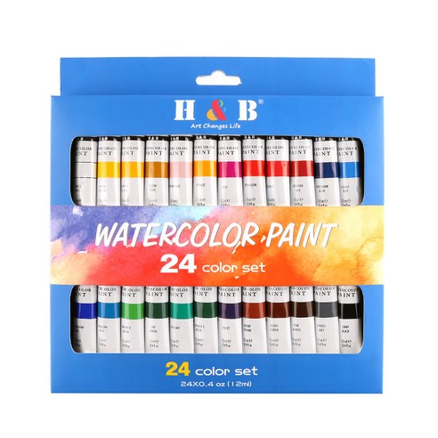 HB문화사 24색 수채화 전문가용 물감셋트, 다양한 작품을 만들어보세요.