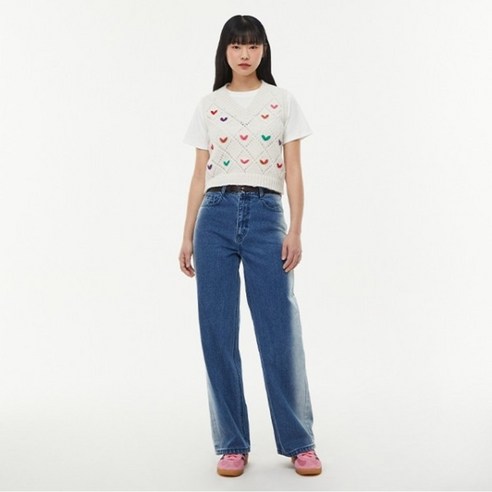 랩 사이드라인 워싱 와이드데님 팬츠 (AQ1DP361) lap청바지 랩 사이드라인 워싱 와이드데님 팬츠 (AQ1DP361) lap청바지