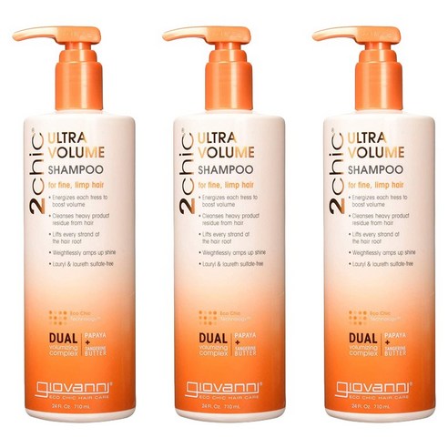 지오바니 2시크 울트라 볼륨 샴푸 탠저린 & 파파야 버터, 710ml, 3개