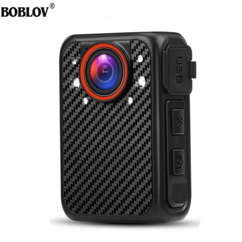 BOBLOV X1 미니 바디캠 경찰캠 바디카메라 1.5인치 디스플레이 140도 와이드앵글 8시간 연속녹화 비상점등 기능, 바디캠(단품)