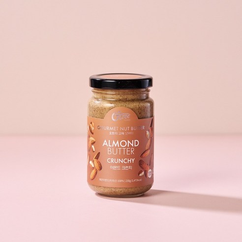 천연 재료, 맛있는 맛, 영양가의 완벽한 조합을 가진 오트리 고메넛버터 아몬드버터 크런치