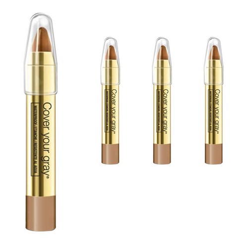 커버유어그레이 헤어 컬러 터치 업 워터프루프 2.9g, Medium Brown, 4개