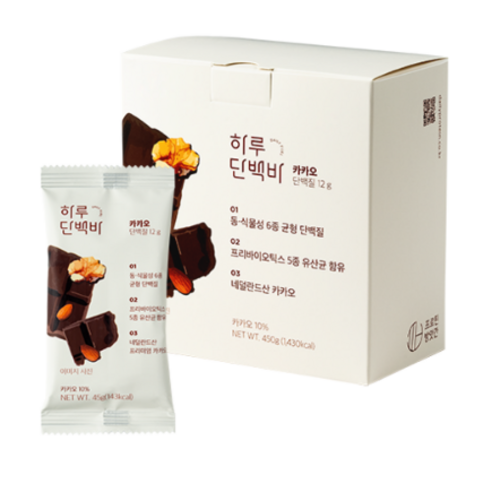 프로틴방앗간 하루단백바 카카오, 45g, 10개