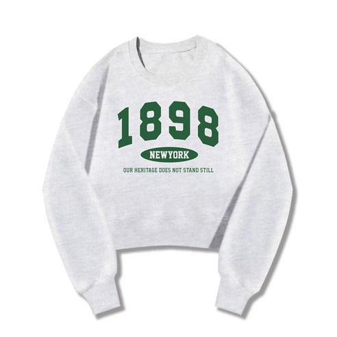 미스티그레이 WD 특양면 크롭 스틸 1898 맨투맨