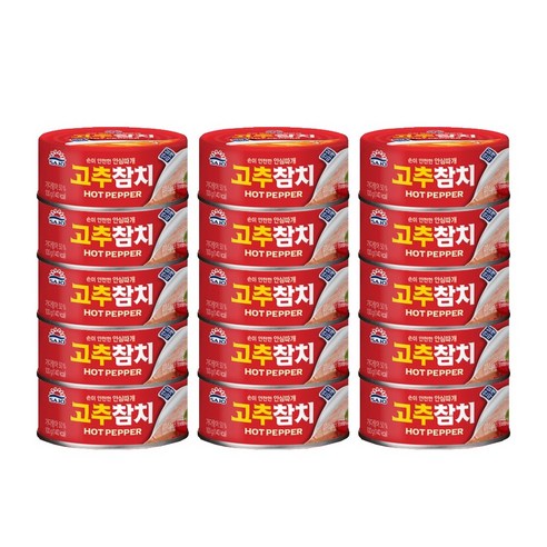 사조 고추참치 안심따개, 100g, 15개