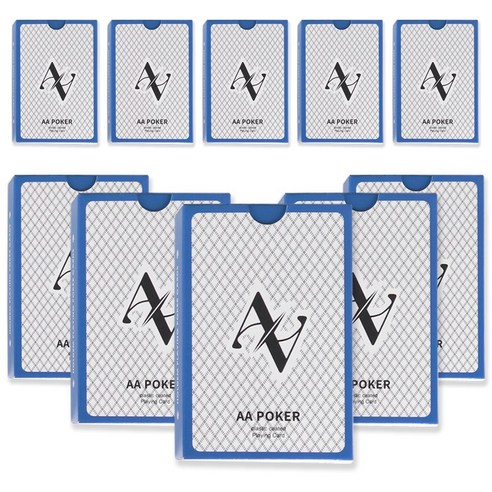 AA 포커 텍사스 홀덤 카드 브릿지 58 x 88 mm, 10개, 블루, 10개