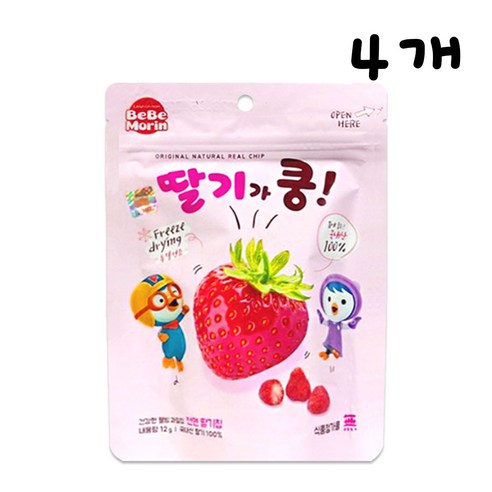 뽀로로 딸기가 쿵 딸기칩, 12g, 4개