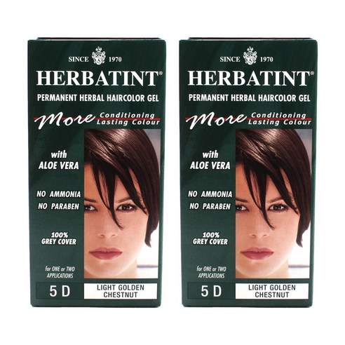 Herbatint 퍼머넌트 허벌 헤어컬러 젤 135ml, Light Golden Chestnut, 2개