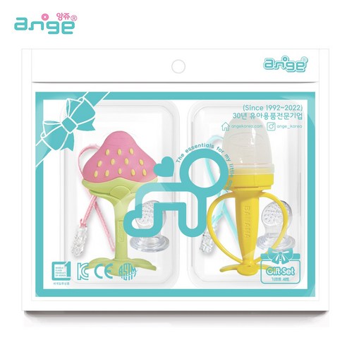 앙쥬 3D 과일 치발기 + 과즙망 + 과즙망 리필 2p + 클립 2p + 케이스 2p 세트