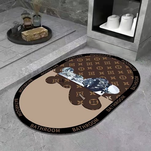 흡수성 욕실 조명 고급 바닥 매트, 사치-기계곰