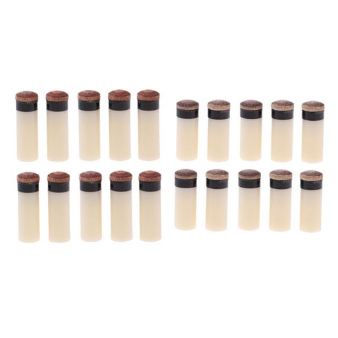 20pcs 슬립 온 풀 당구 큐 팁 스누커 스틱 페룰 11mm 13mm, 화이트, 플라스틱