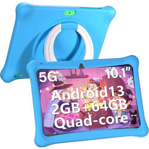 SGIN 아동용 태블릿 아동용 10인치 태블릿 2GB RAM + 32GB ROM 안드로이드 12 아동용 태블릿 케이스 포함 Wi-Fi 자녀 보호 앱 듀얼 카메라 교육용, 단일, 단일