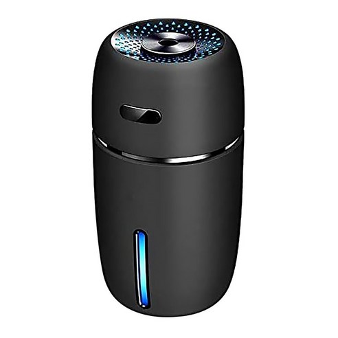 [진뢰] 미니 USB 자동차 가습기 에센셜 200ml 가정용 안개 메이커 LED 야간 램프 액세서리 침실, Black