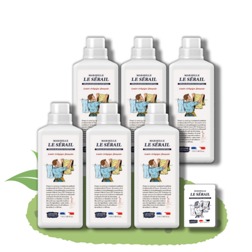 르세라이 마르세유 자연유래 세탁 세제, 여행용30ml 1개, 6통, 1800ml