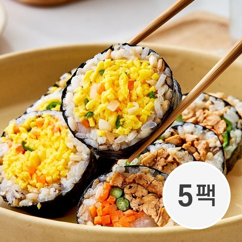 [랠리] 곤약김밥 220g 4종 5팩, 01.곤약김밥 땡초닭가슴살 5팩