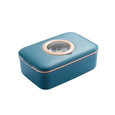 휴대용 홈 재봉 도구 세트 맞춤형 수제 상자 재봉 더블 레이어 바늘, 파란색