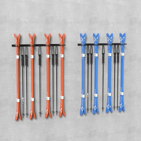 벽걸이 스키 플레이트 진열대 스키용품 정리대 선반 거치대, 블랙 (1단) 길이 8.5CM, 1개