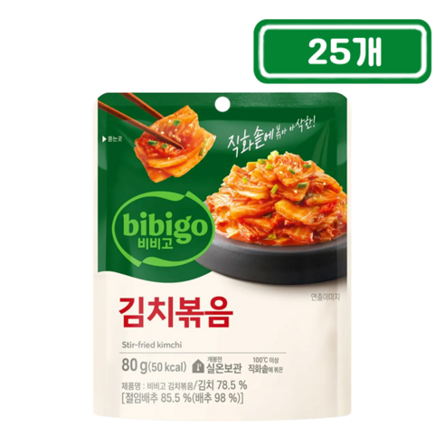 CJ 비비고 김치볶음, 80g, 25개