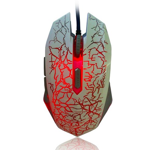 YJQ 다채로운 LED 컴퓨터 게임용 마우스 정밀 게임 Dota 2 LOL 게이머 2400 인치 당 점 USB 유선 마우스, 6 key white, 하나
