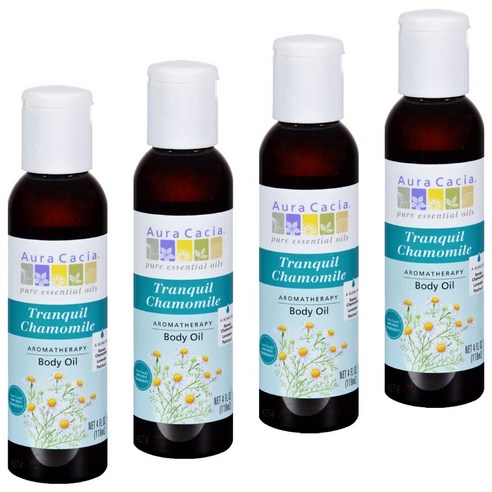 아우라카시아 아로마테라피 바디 오일, 118ml, 4개, Tranquil Chamomile