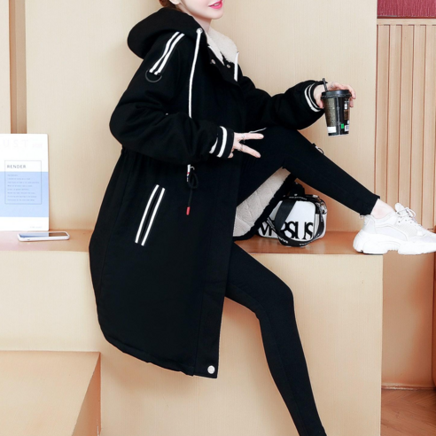 여성 코트 후드점퍼