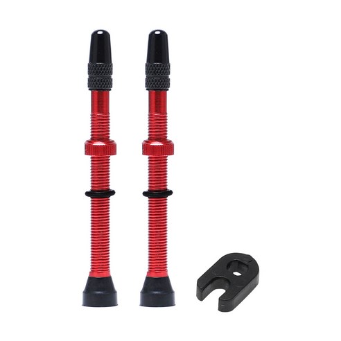 2개/세트 바이크 타이어 에어 밸브 바이크 튜브리스 휠 밸브 키트 구리 코어, 빨간색, 78mm
