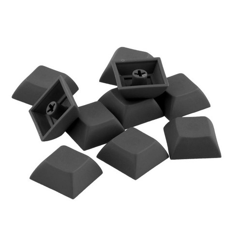 10pcs 1u 투명 키 캡 프로필 컬러 키 캡 세트 기계 기계식 키보드 체리 mx/클론 스위치 용 diy 키 키트, 검은 색, 2x2x2cm, PBT