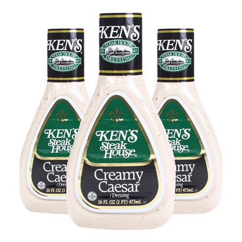 켄스스테이크하우스 크리미 시저 드레싱 글루텐 프리, 473ml, 3개