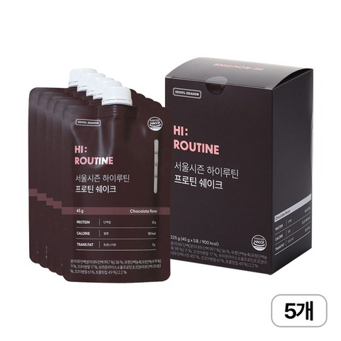 서울시즌 하이루틴 단백질 아침 식사대용 한끼 식단 간식 프로틴 초코맛, 225g, 1박스