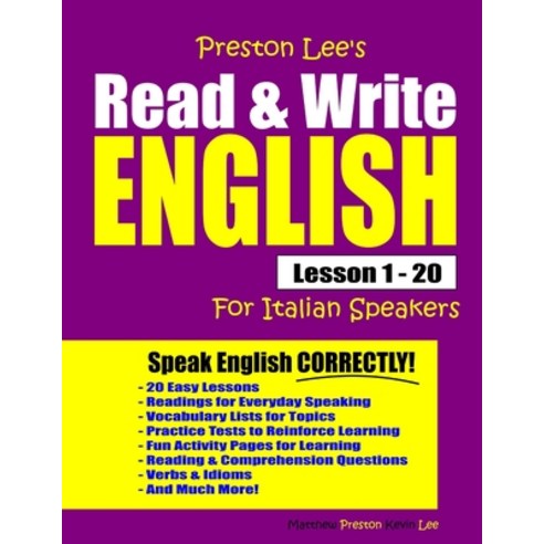 Preston Lee''s Read & Write English Lesson 1 - 20 For Italian Speakers Paperback, Independently Published, 9781709794513