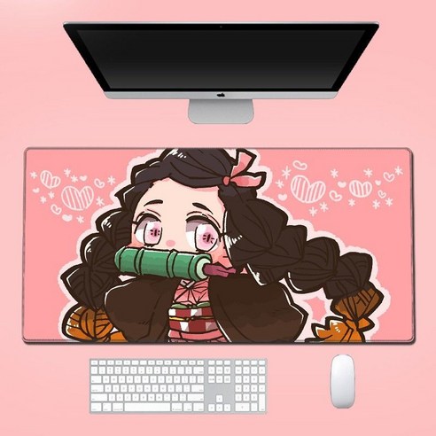 마우스 장패드 귀멸의 칼날 네즈코 애니 굿즈 게이밍 컴퓨터 키보드 장패드 22종, 30*70cm, 18