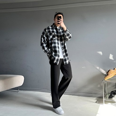 편안하고 스타일리시한 나이스플리츠 체크 셔츠